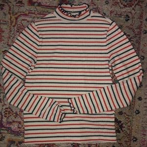 J Crew striped turtle neck